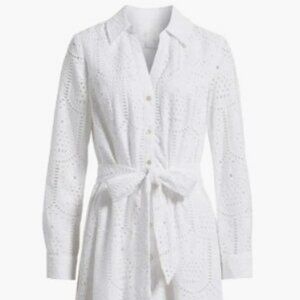 Lilly Pulitzer Eira Eyelet Midi Shirtdress White NWT Size 4 Retail $298